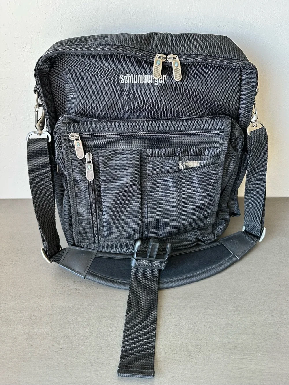 Toppers Black Nylon Versatile Black Men's Messenger Bag Padded Strap Multi Use